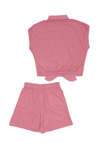 Camisa e calções em linho - Rosa