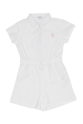 Macacão curto em linho - Branco