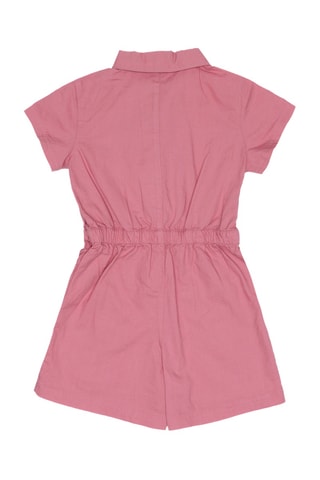 Macacão curto em linho - Rosa