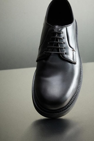 Derbies em couro - Castanho