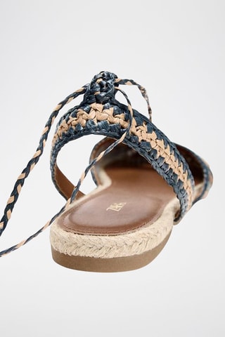 Alpargatas - Bege e azul-escuro