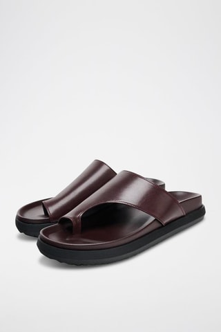 Sandálias em couro - Bordô