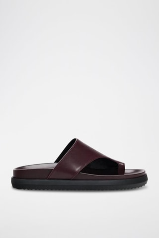 Sandálias em couro - Bordô