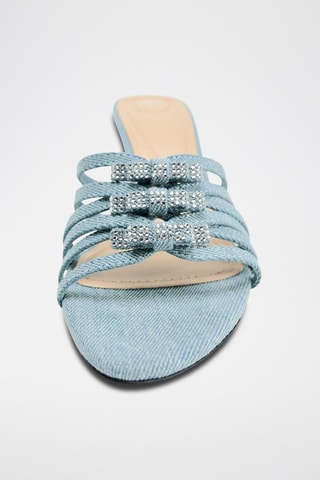 Sandálias de salto em ganga - Azul-celeste