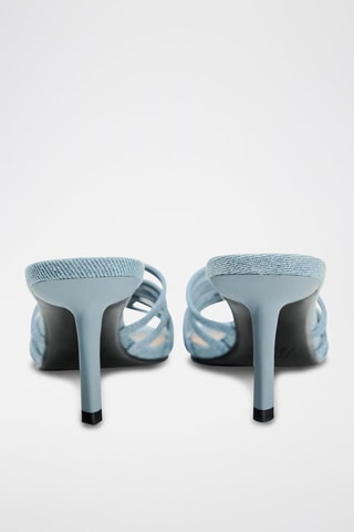 Sandálias de salto em ganga - Azul-celeste