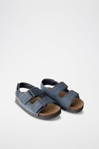 Sandálias em nobuck - Azul-escuro