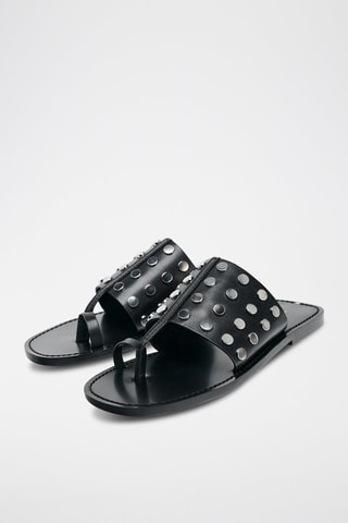 Sandálias em couro - Preto