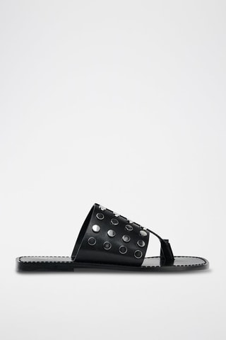 Sandálias em couro - Preto