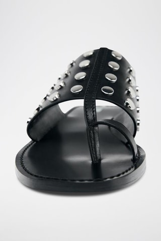 Sandálias em couro - Preto