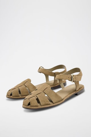Sandálias em nobuck - Bege