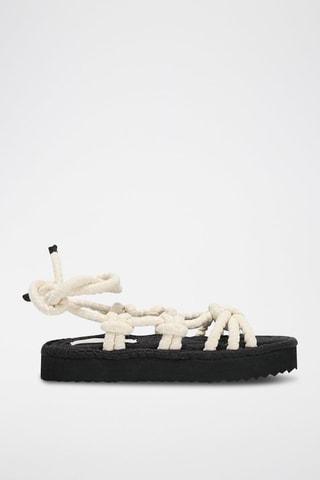 Sandálias romanas com plataforma - Cru