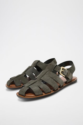 Sandálias em nobuck - Cinzento-escuro