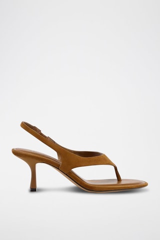 Sandálias de salto em nobuck - Castanho