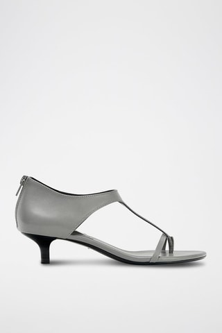 Sandálias de salto em couro - Prateado