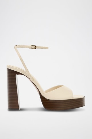 Sandálias de salto em couro - Branco