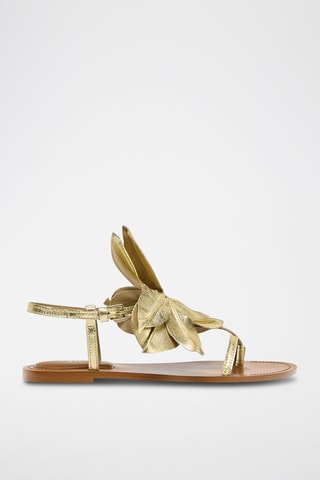 Sandálias em couro - Dourado
