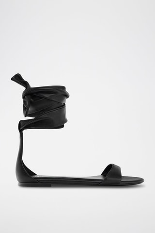 Sandálias em couro - Preto