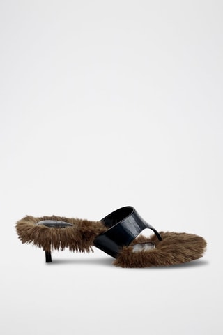 Sandálias de salto em couro - Preto