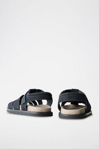 Sandálias em nobuck - Azul-marinho