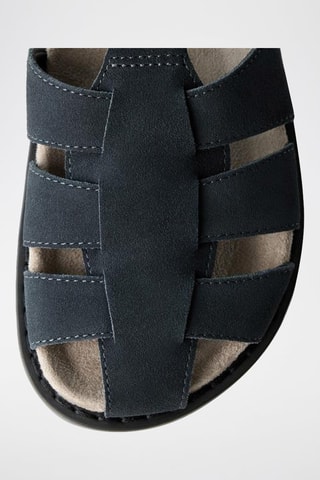 Sandálias em nobuck - Azul-marinho