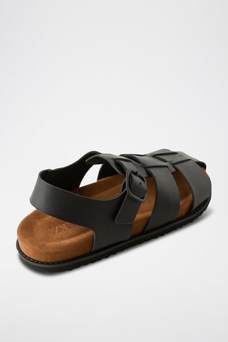 Sandálias estilo medusa em couro - Preto