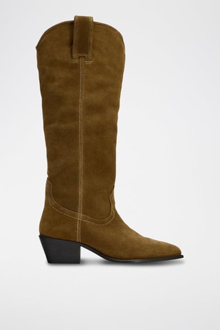 Bottes en nubuck - Beige