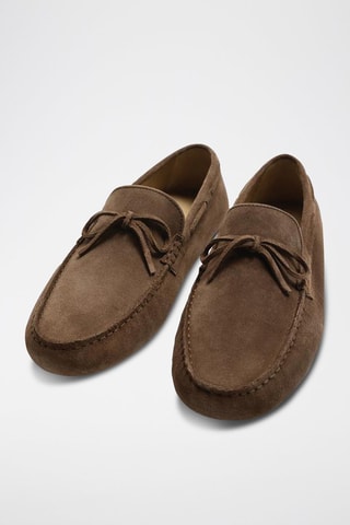 Mocassins de nobuck - Castanho