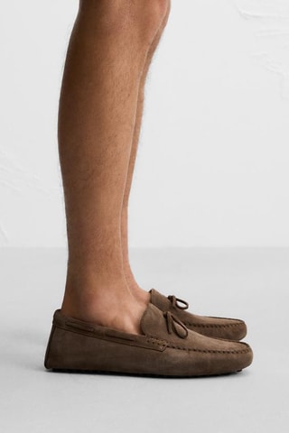 Mocassins de nobuck - Castanho