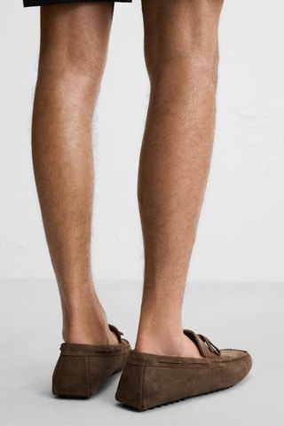 Mocassins de nobuck - Castanho