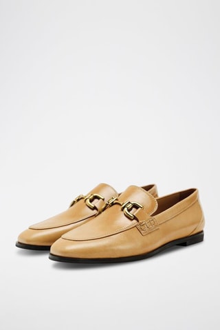 Mocassins em couro - Bege