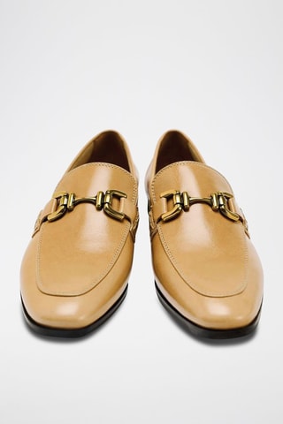 Mocassins em couro - Bege