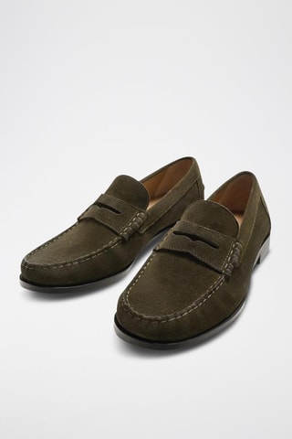 Mocassins de nobuck - Caqui