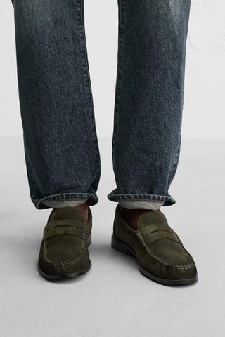 Mocassins de nobuck - Caqui