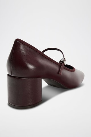 Babies de salto em couro - Bordô