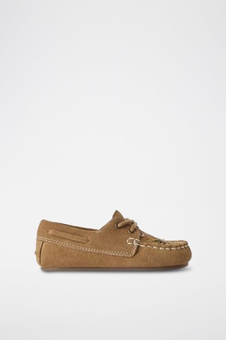 Chaussures bateau en nubuck - Camel