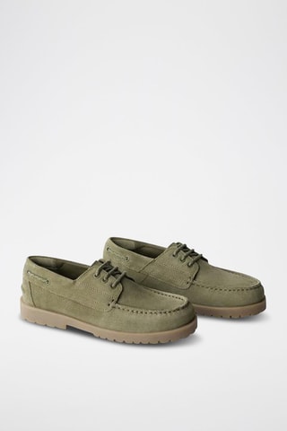 Sapatos de vela em nobuck - Caqui