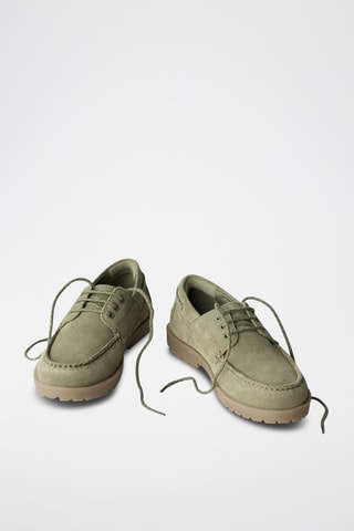 Sapatos de vela em nobuck - Caqui