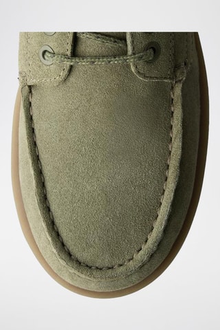 Sapatos de vela em nobuck - Caqui