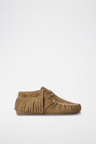 Sapatos de vela em nobuck - Camel