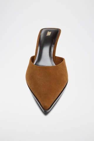 Mules de salto em nobuck - Castanho