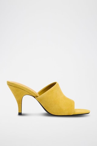 Mules de salto em nobuck - Mostarda