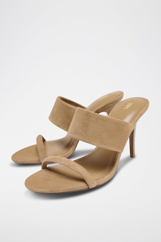 Mules de salto em nobuck - Bege