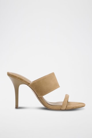 Mules de salto em nobuck - Bege