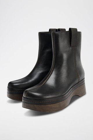 Bottines en cuir - Noir