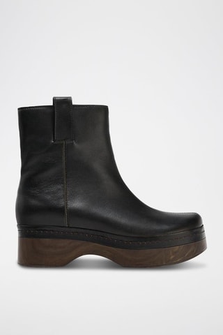 Bottines en cuir - Noir