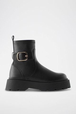 Botins com plataforma - Preto