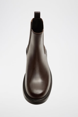 Botins Chelsea em couro - Castanho