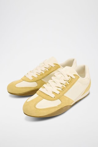 Sapatilhas em couro - Mostarda