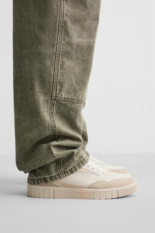 Sapatilhas subidas - Cru e bege