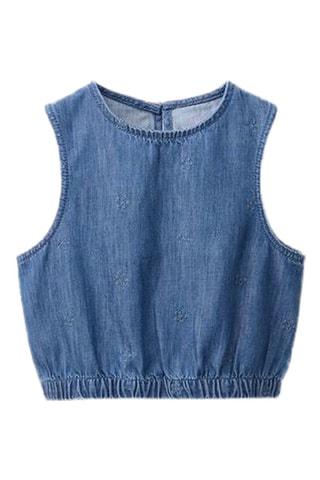 Camisola de alças de ganga - Azul